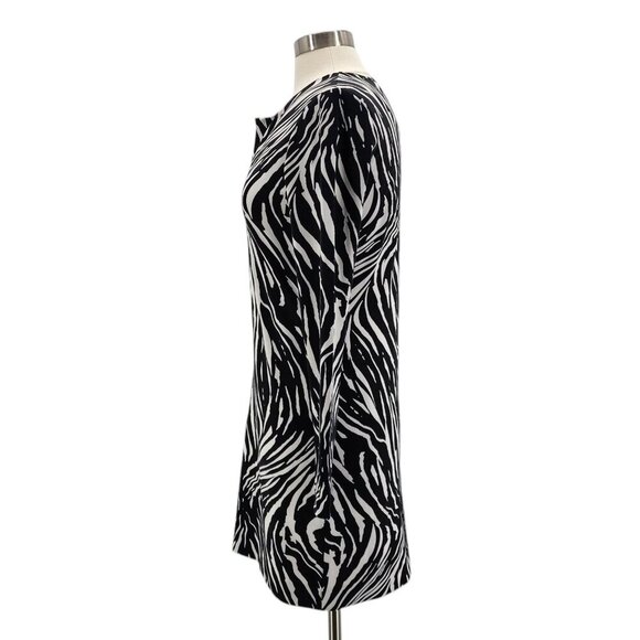 Diane Von Furstenberg Black and White Zebra Print Dress - Picture 3 of 11